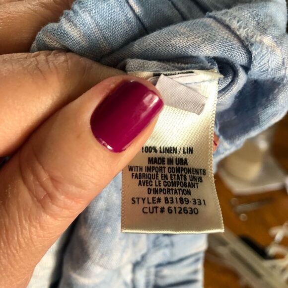 NWT Bella Dahl Linen Tie Dye Frayed Shorts - XS - Picture 9 of 10